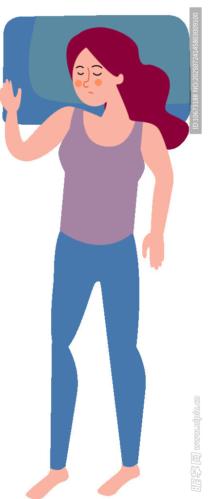 女子靠枕打电话