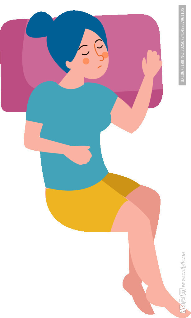 女子惬意坐于床边