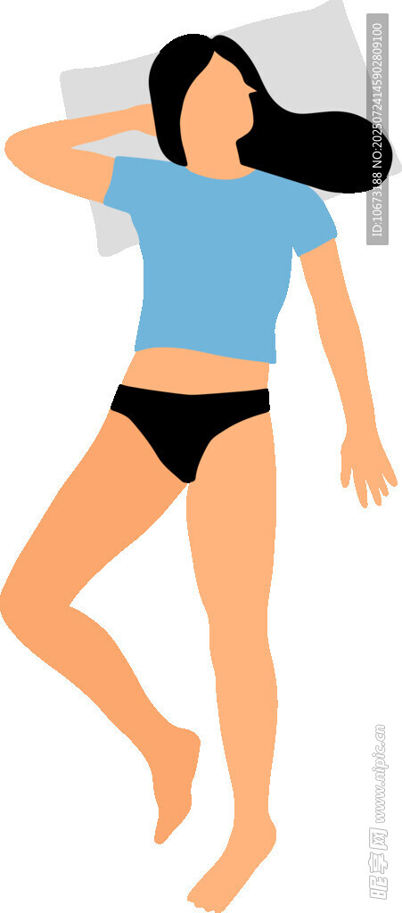侧卧女子展现舒适姿态