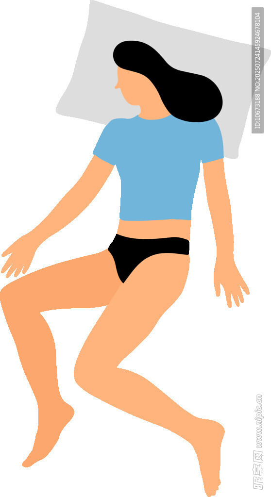侧卧睡眠的女性形象