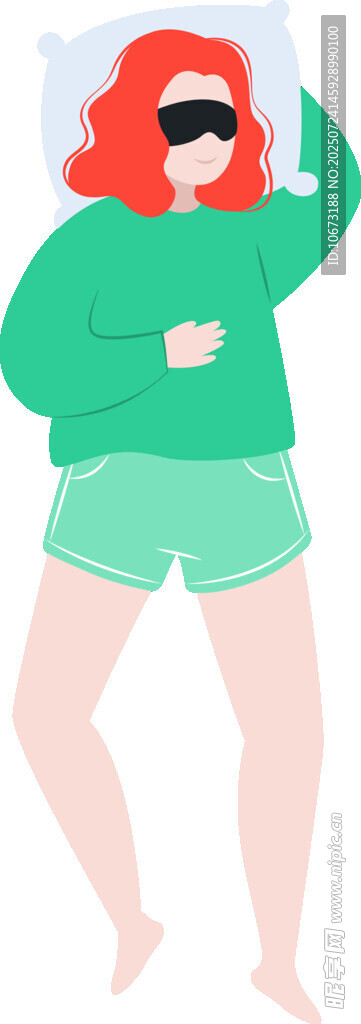 红衣女子惬意躺卧