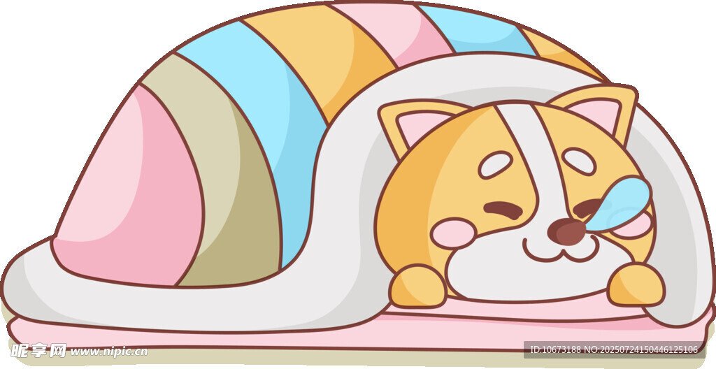 可爱猫咪在彩色小窝里