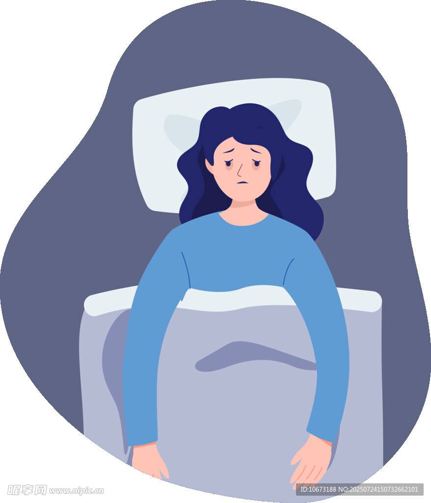 床上休憩的女性