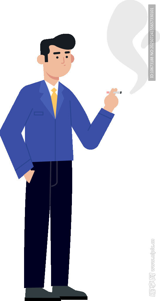 商务男士优雅抽烟姿态