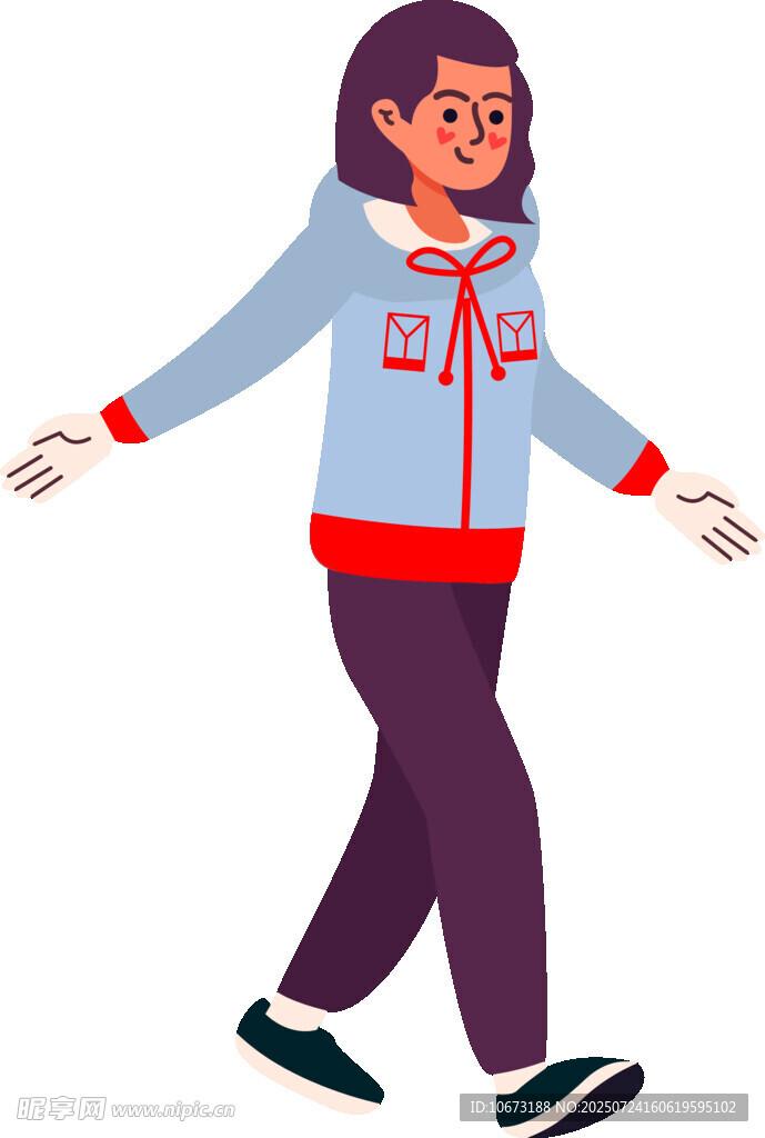 活力女孩迈步前行