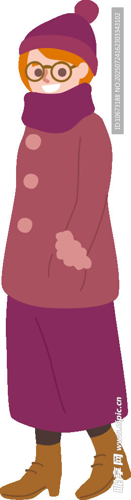 冬日穿搭的可爱女孩