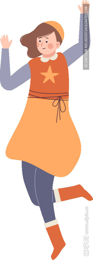 跳跃的活力女孩
