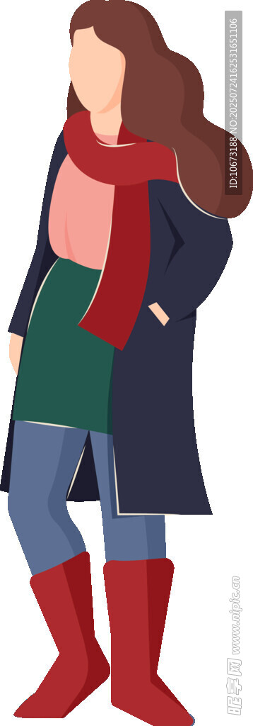 冬日时尚穿搭的红衣女子