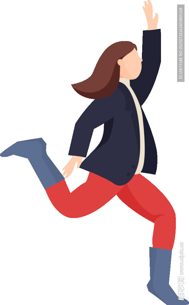 活力女子欢快奔跑瞬间
