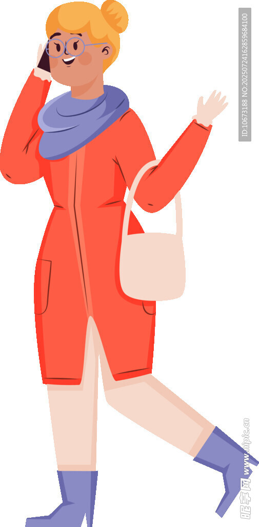 时尚女子打电话出行