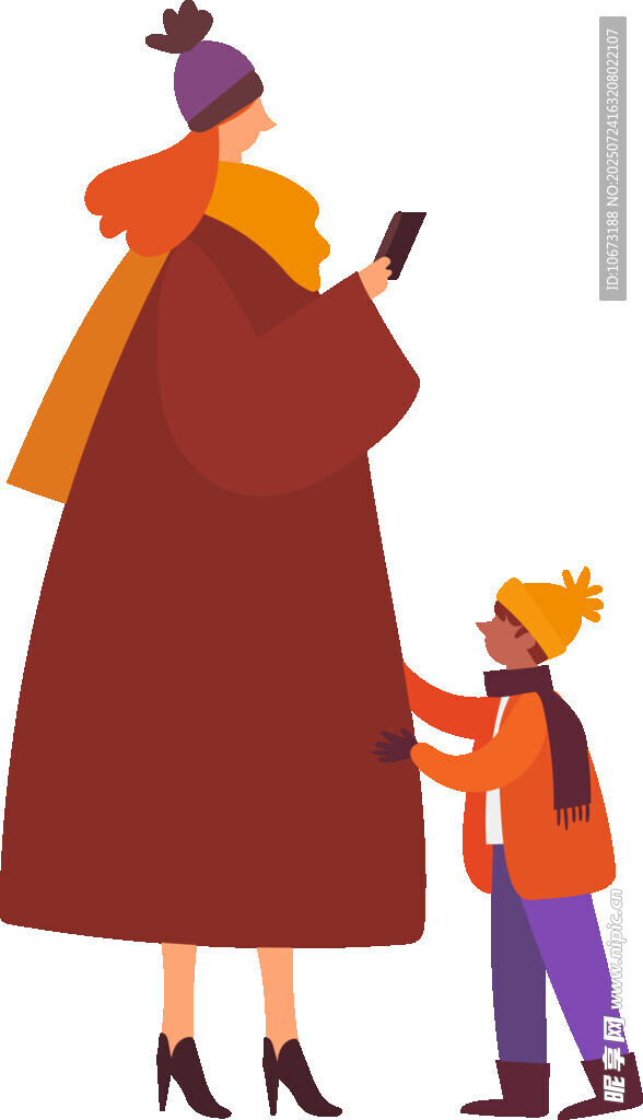 孩子牵妈妈手温馨瞬间