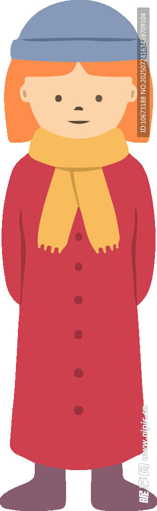 穿红衣戴帽的卡通女孩