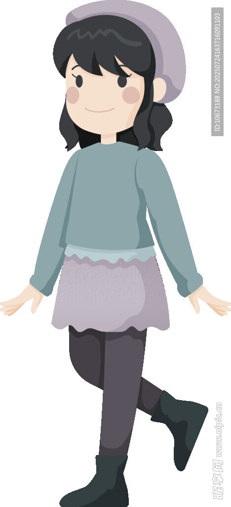 可爱女孩冬日穿搭造型