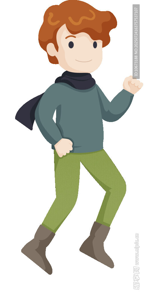 红发男孩活力奔跑