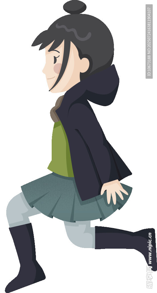 奔跑的卡通女孩