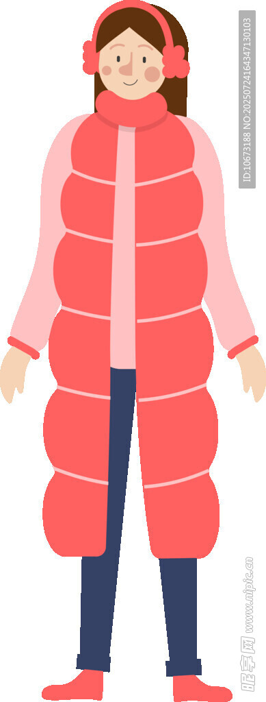 穿厚羽绒服的时尚女孩