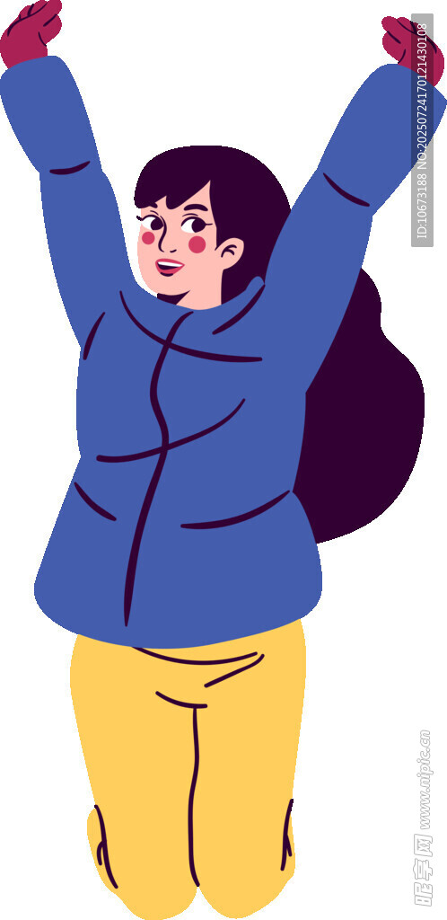 跳跃欢呼的活力女孩