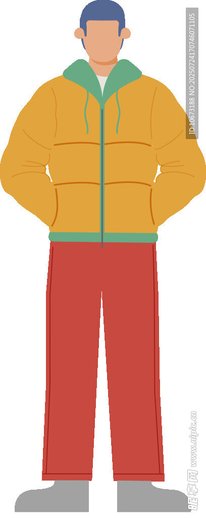 穿黄色外套的站立男子