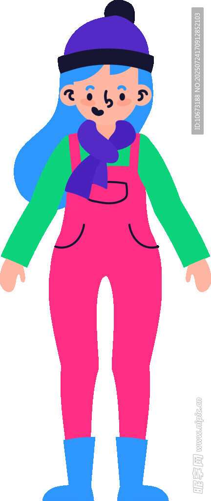 穿背带裤的可爱女孩