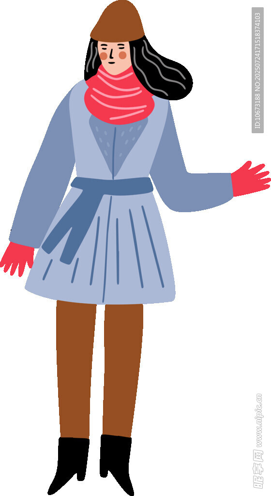冬日时尚装扮的可爱女孩