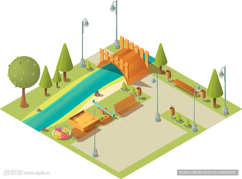 城市公园中的休闲场景