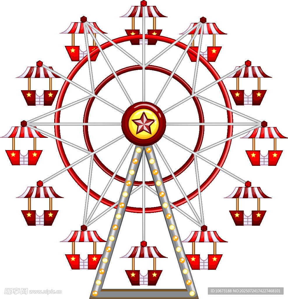 红色摩天轮装饰图案