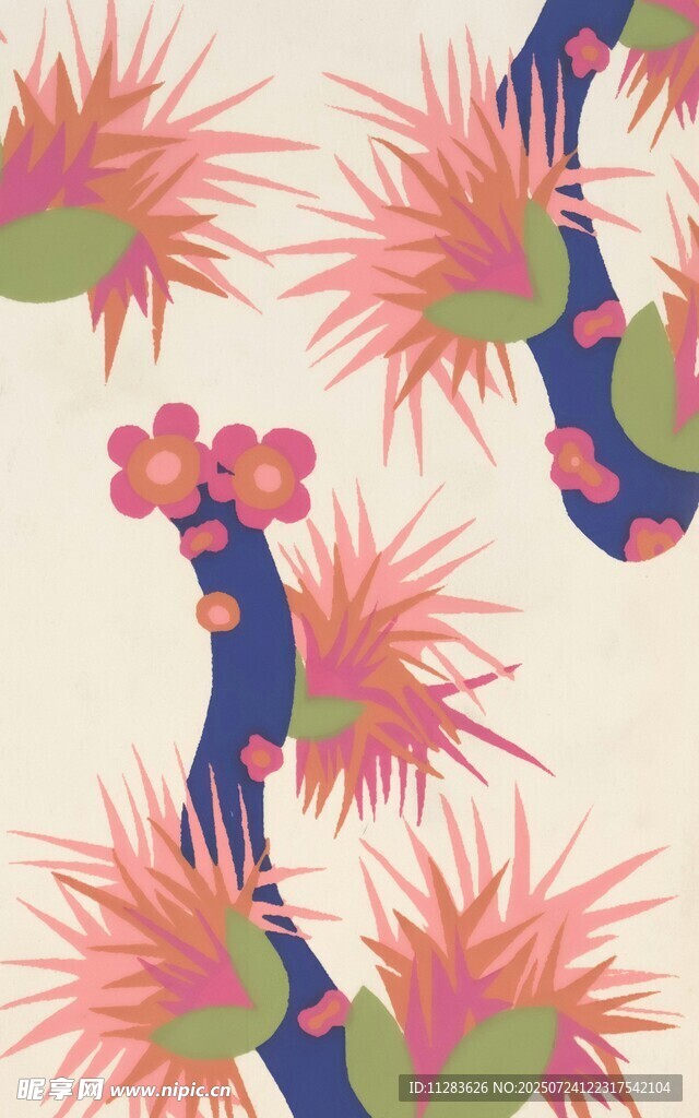 热带花卉图案背景设计