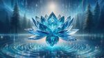 梦幻蓝莲花绽于森林湖畔