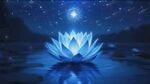 梦幻蓝莲花绽于星空之下
