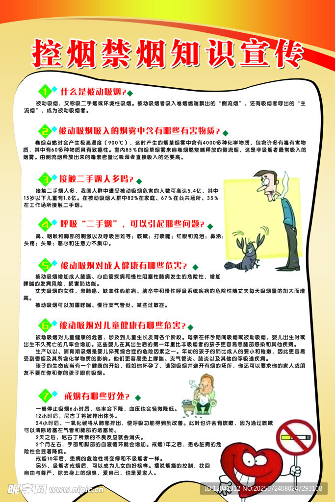 控烟禁烟知识宣传海报