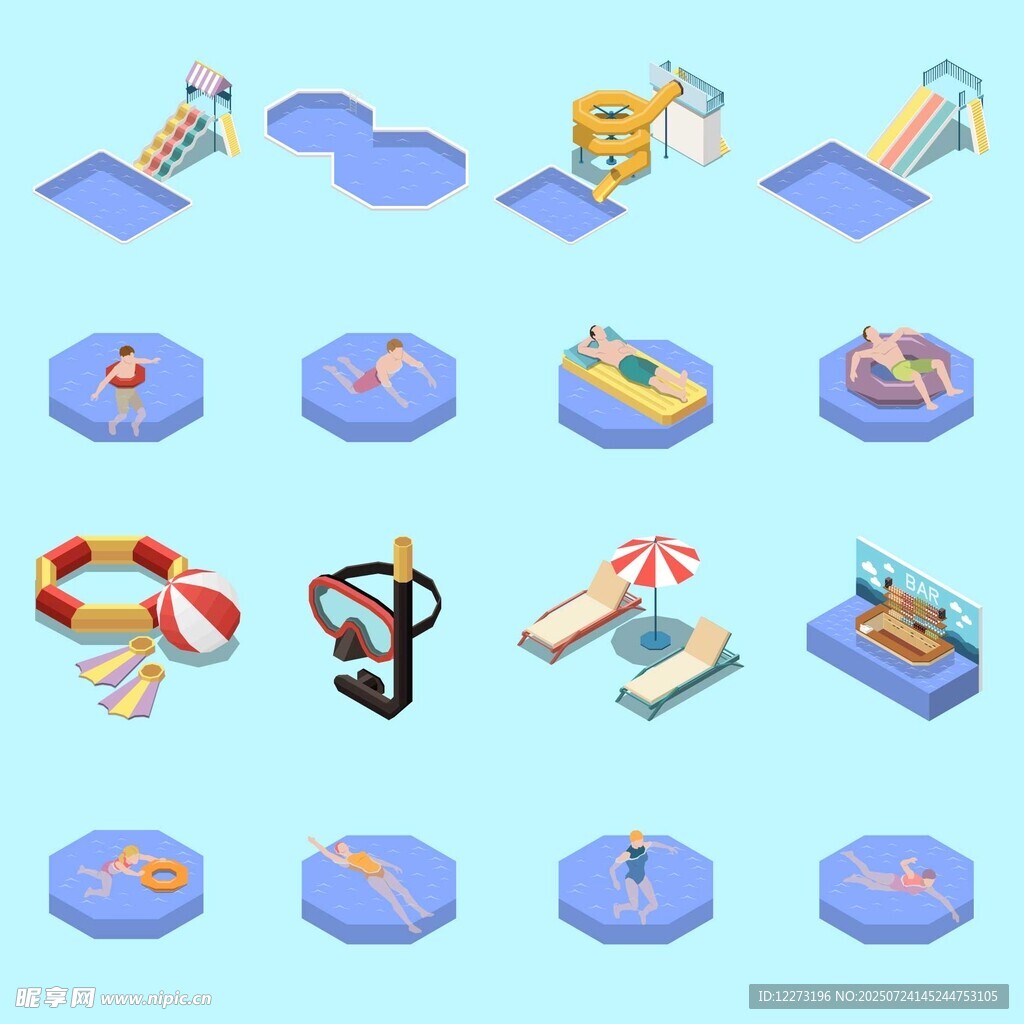 夏日泳池相关物品集合