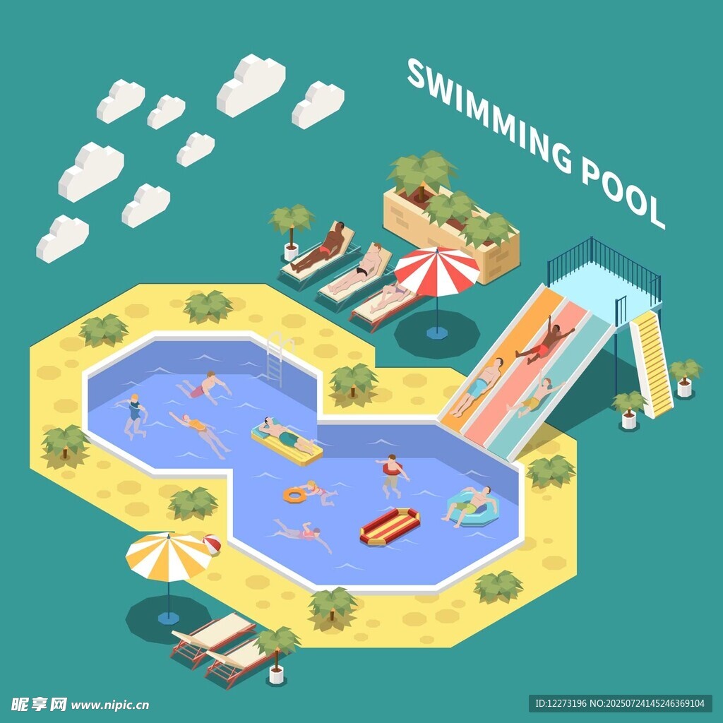 夏日水上乐园欢乐场景