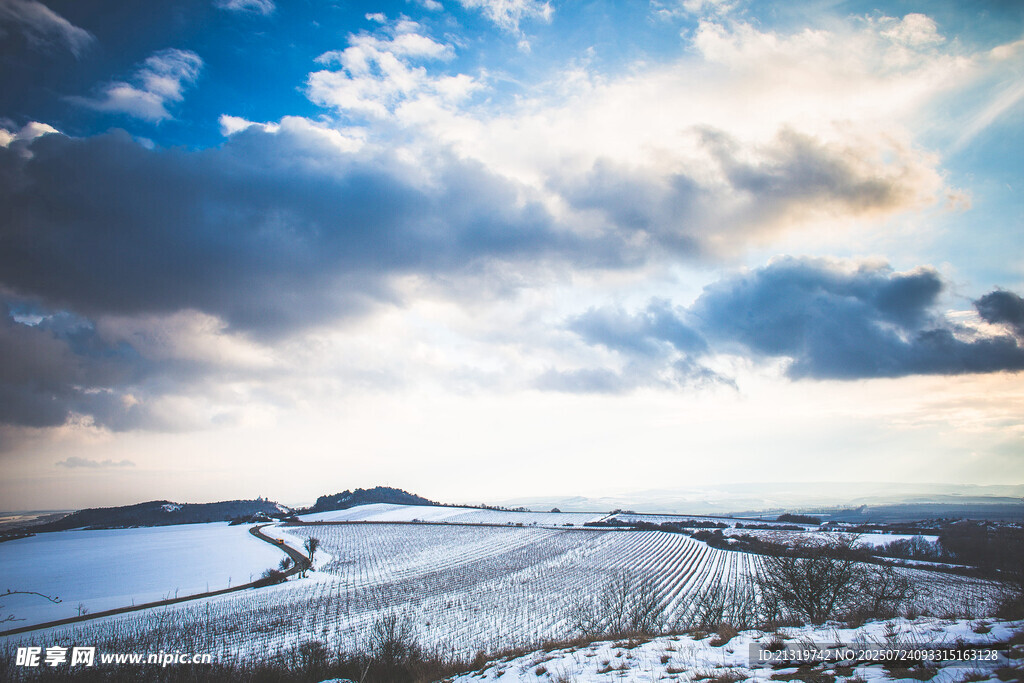冬日旷野雪景风光