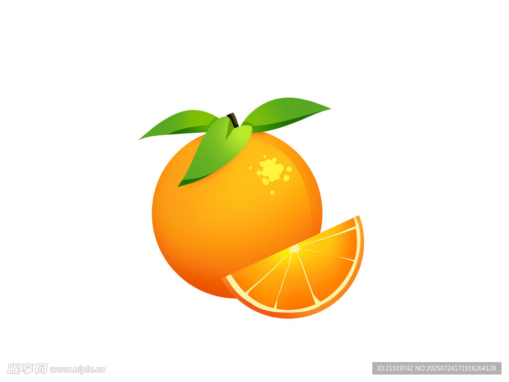 手绘橙子