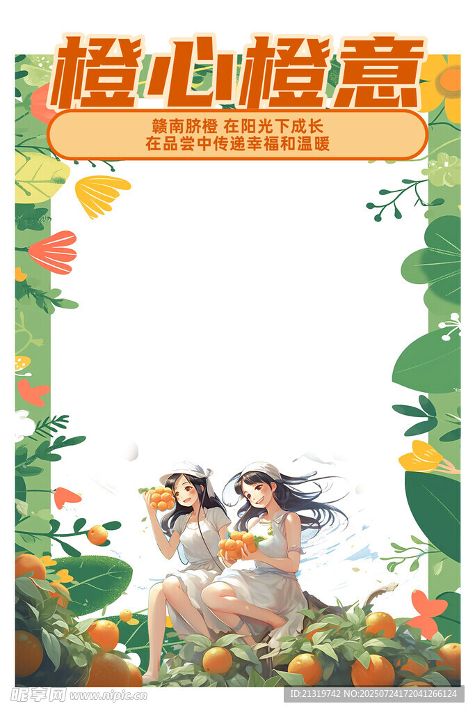 橙子插画素材背景