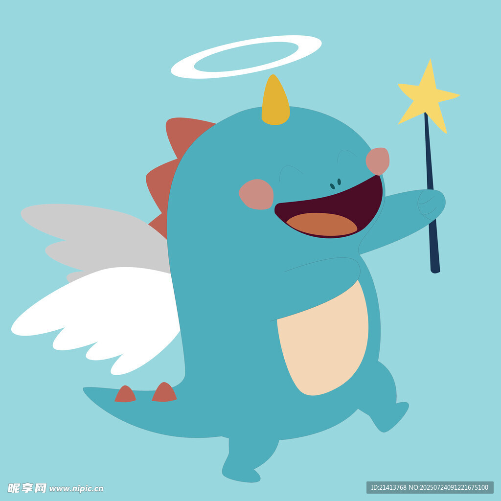 小恐龙天使手持魔法棒