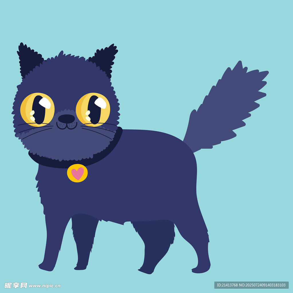 可爱黑猫卡通形象