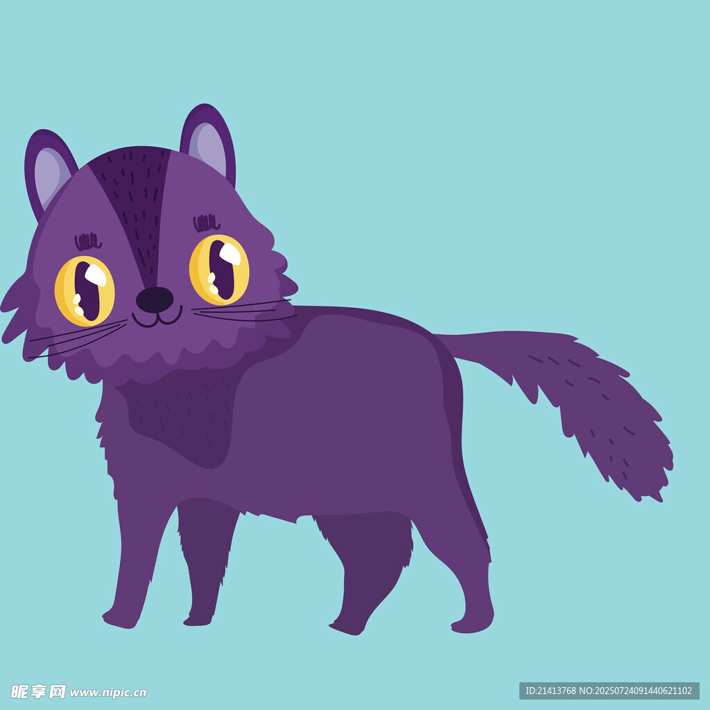 紫色猫咪卡通形象
