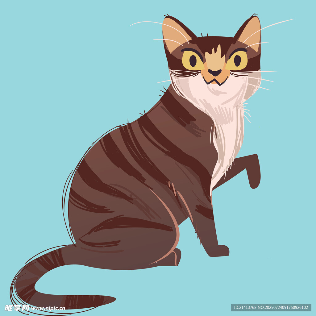 可爱条纹猫的俏皮姿态