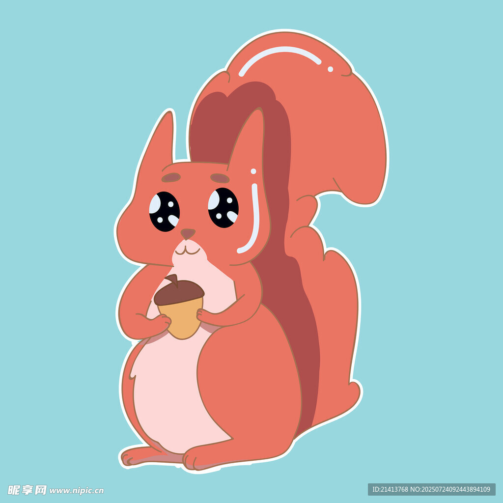 可爱松鼠抱坚果
