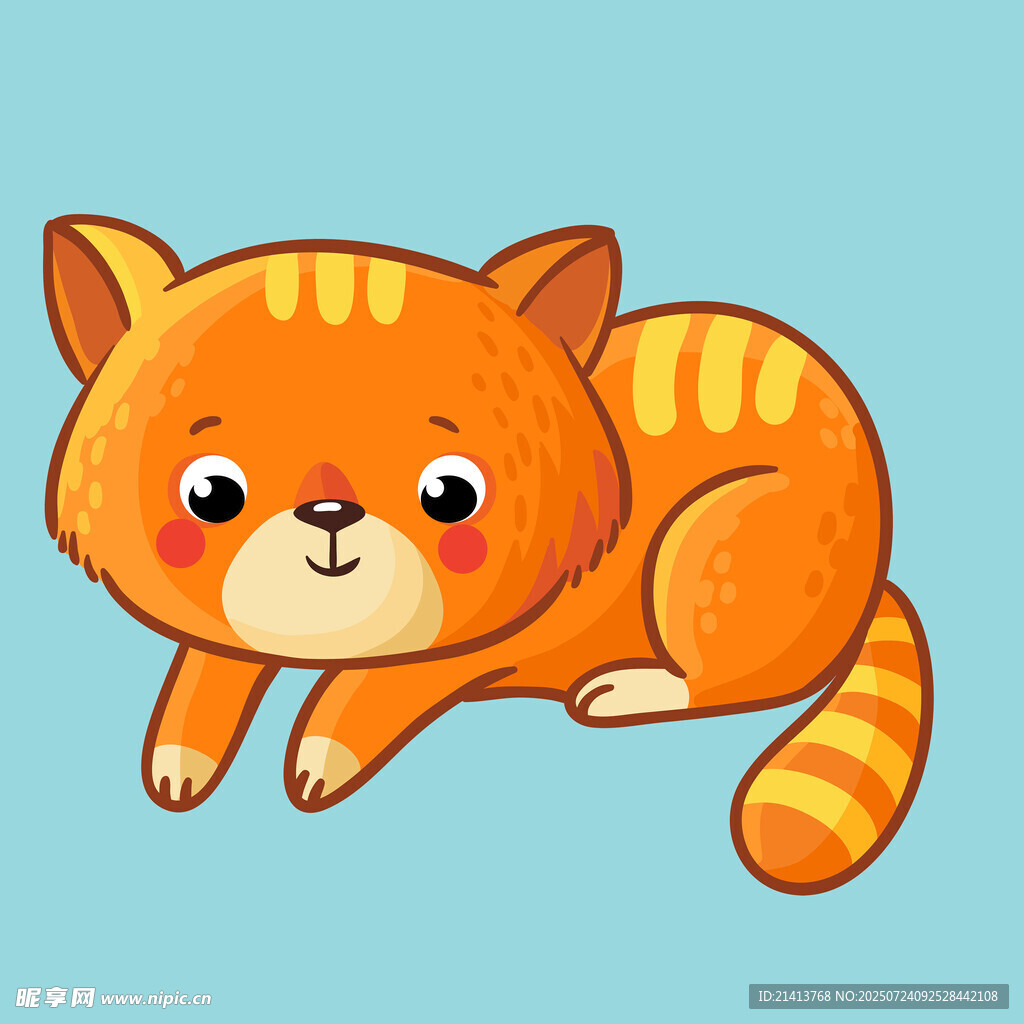 趴着的可爱橘色猫咪