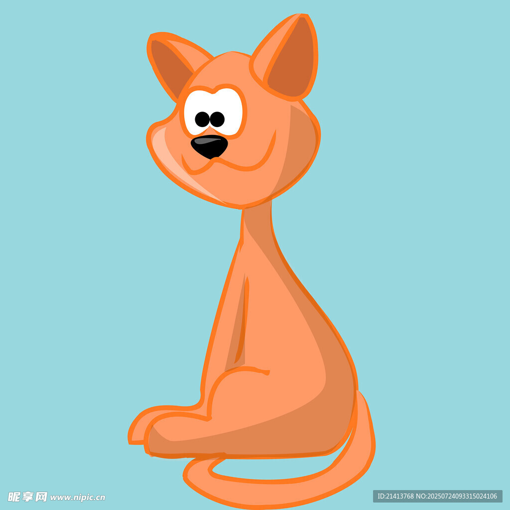 可爱橙色猫咪坐姿形象