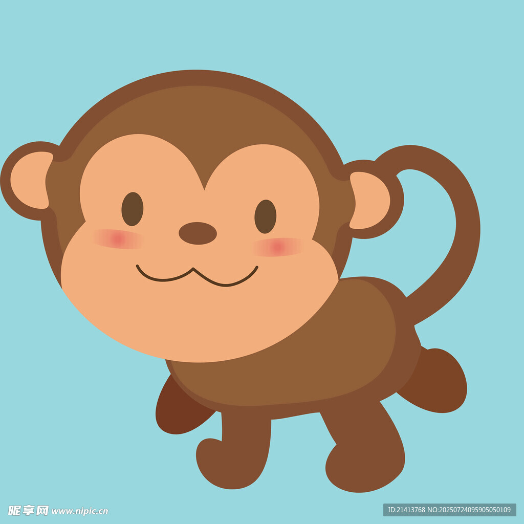 可爱小猴欢快奔跑