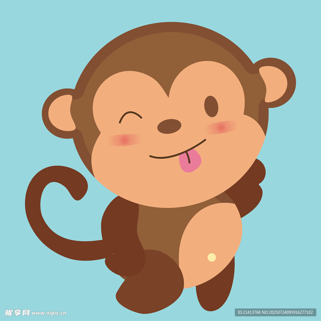 可爱小猴吐舌卖萌