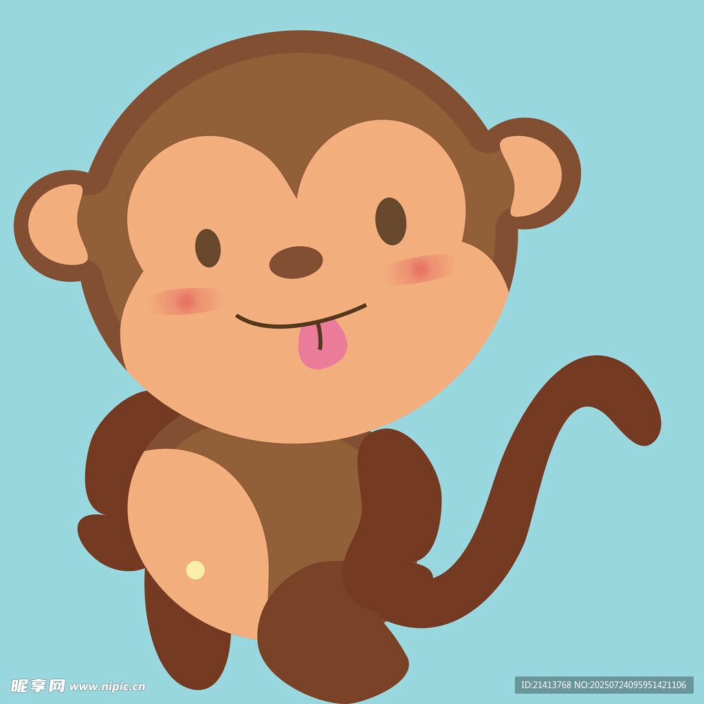 可爱小猴吐舌卖萌