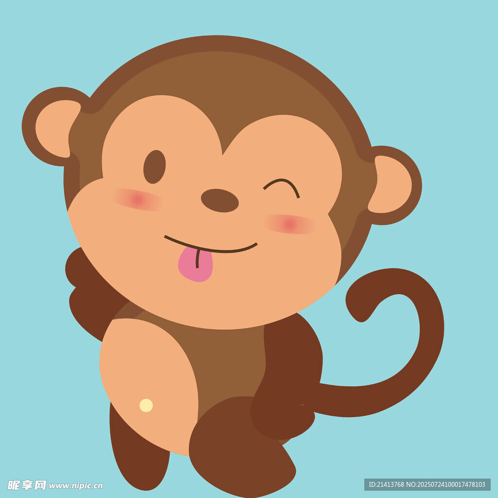 俏皮小猴吐舌卖萌