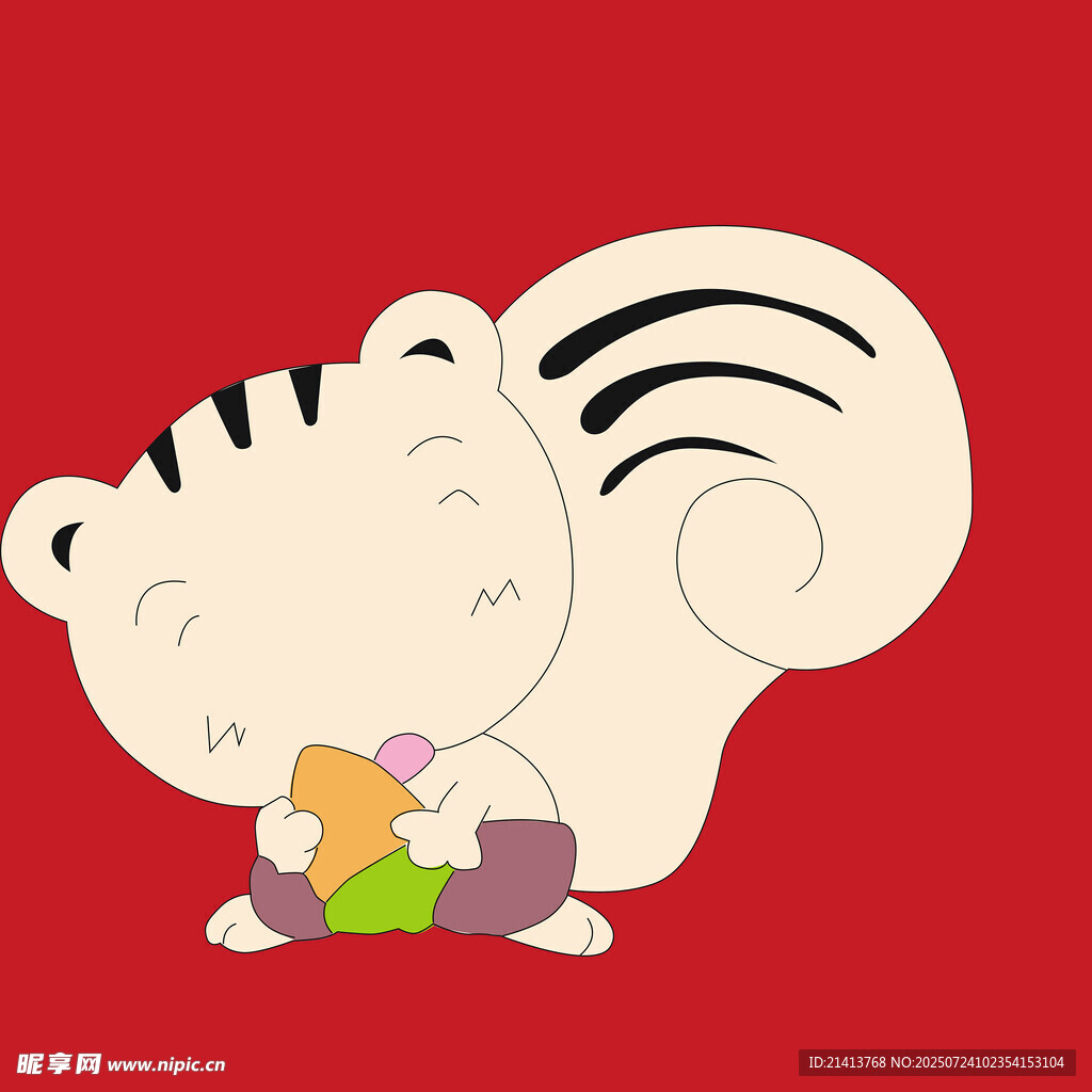 可爱小老虎吃彩色糖果