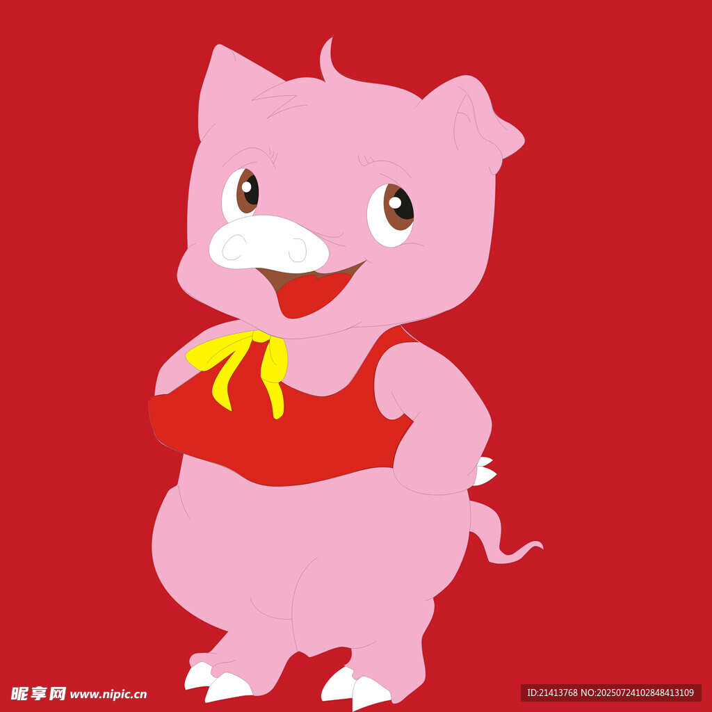 可爱小猪手拿香蕉