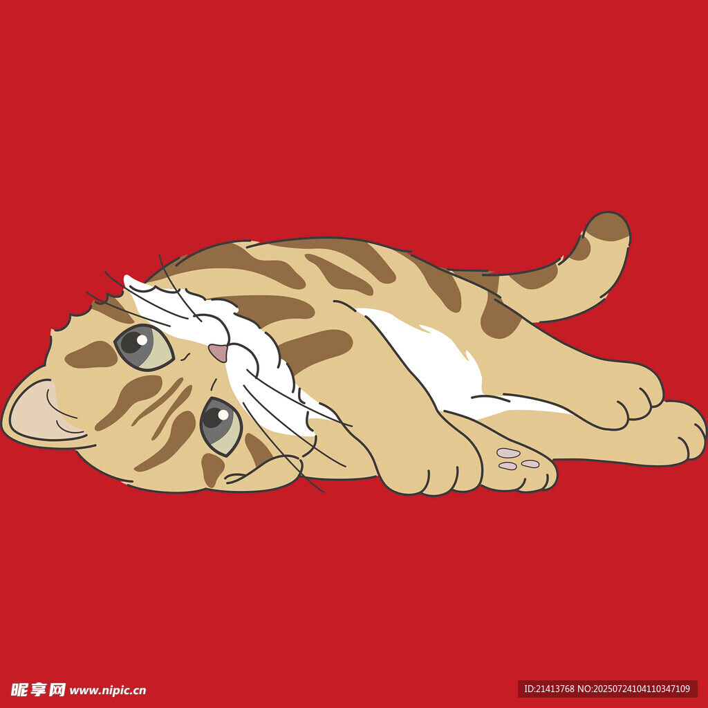 趴着的花纹猫咪