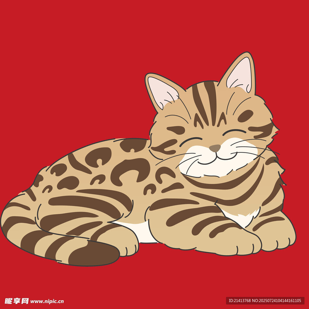 趴着的斑纹猫咪